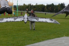 Malmsheim, Geroges Hennet, Vorstand vom Drachenclub Schaffhausen mit seinem Albatros-Drachen